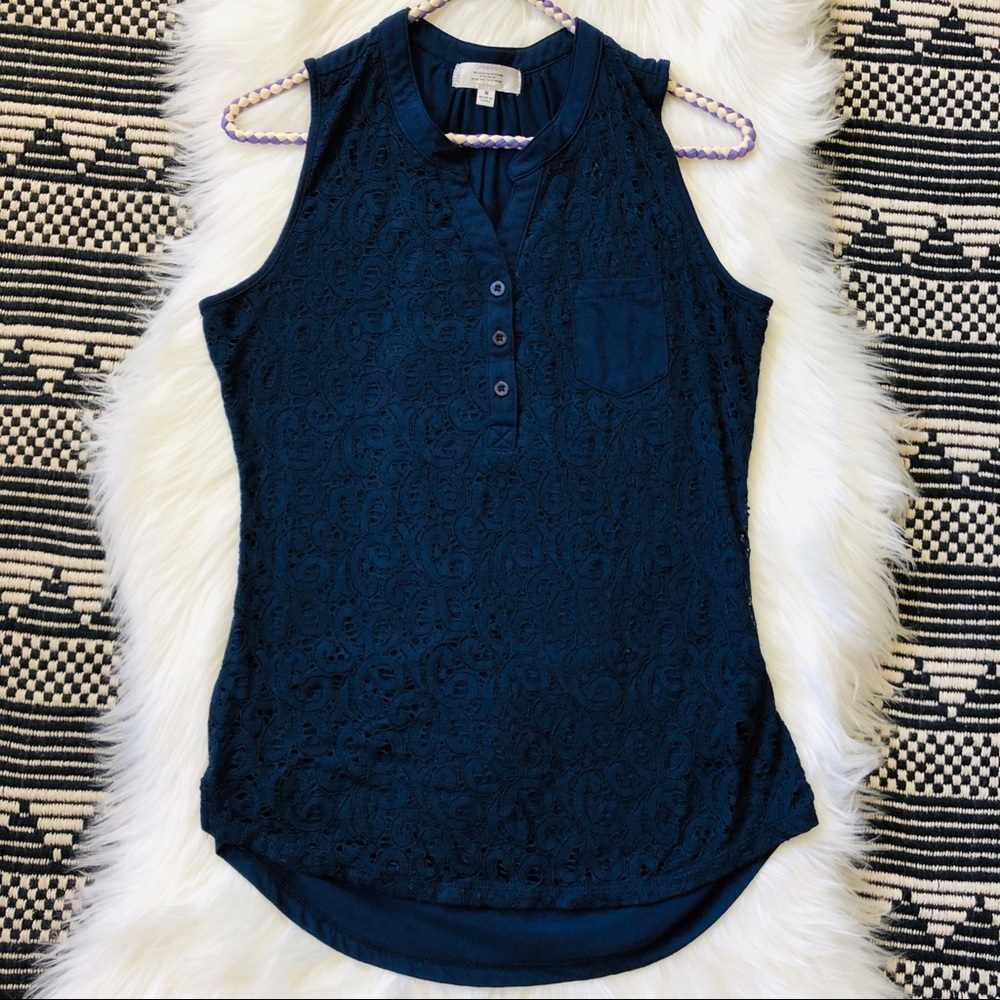 Shannon Ford New York Lace Navy Blouse M